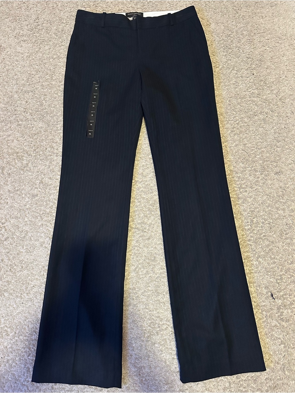 Banana Republic Navy Pinstripe Boot-Cut Dress Pants